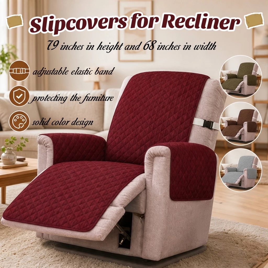 ผ้าคลุมเก้าอี้เอนกาย พร้อมสายยางยืด ปรับได้ สําหรับเก้าอี้โซฟา