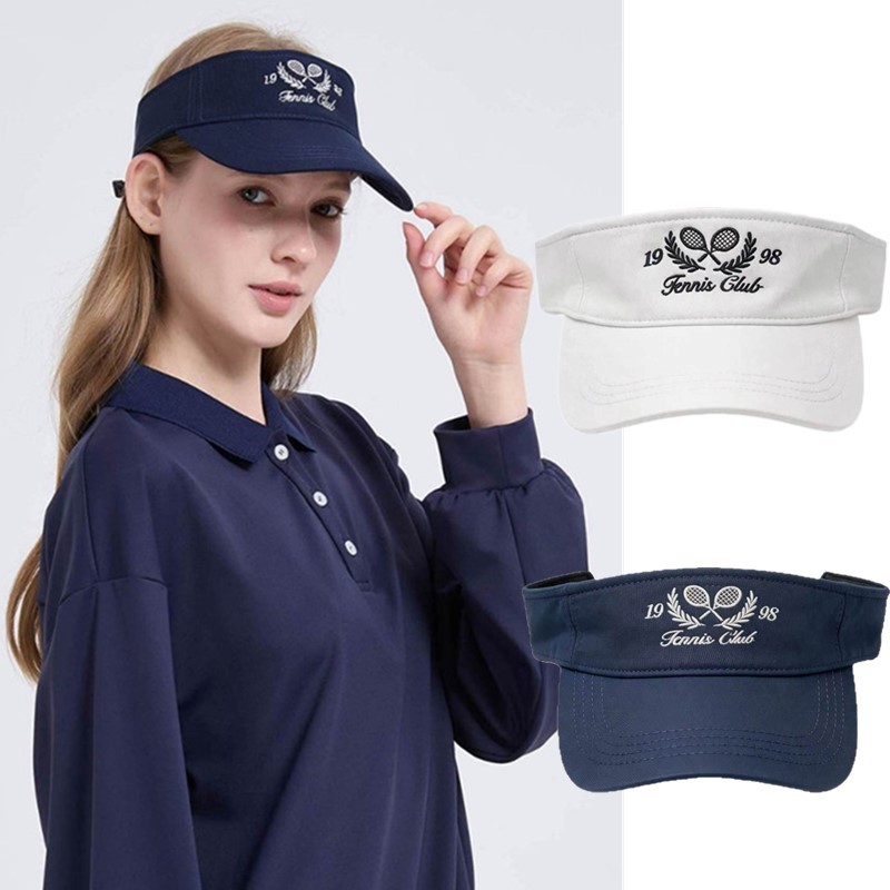 Retro Tennis Club ปักหมวกเบสบอลนุ่ม Unisex หมวกกันแดดกลางแจ้ง Visor หมวก