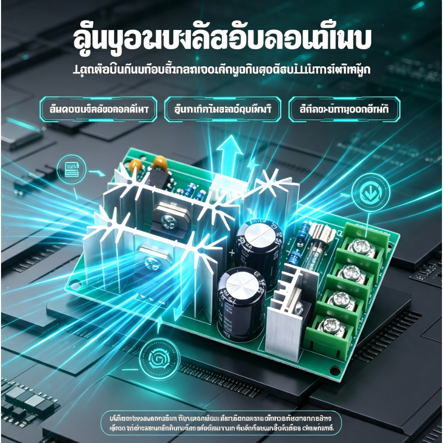 วงจรปรับรอบมอเตอร์ DC 10V-60V 20A ระบบ PWM ควบคุมความเร็วรอบมอเตอร์ ทนกระแสสูง เหมาะสำหรับงาน DIY และอุตสาหกรรม