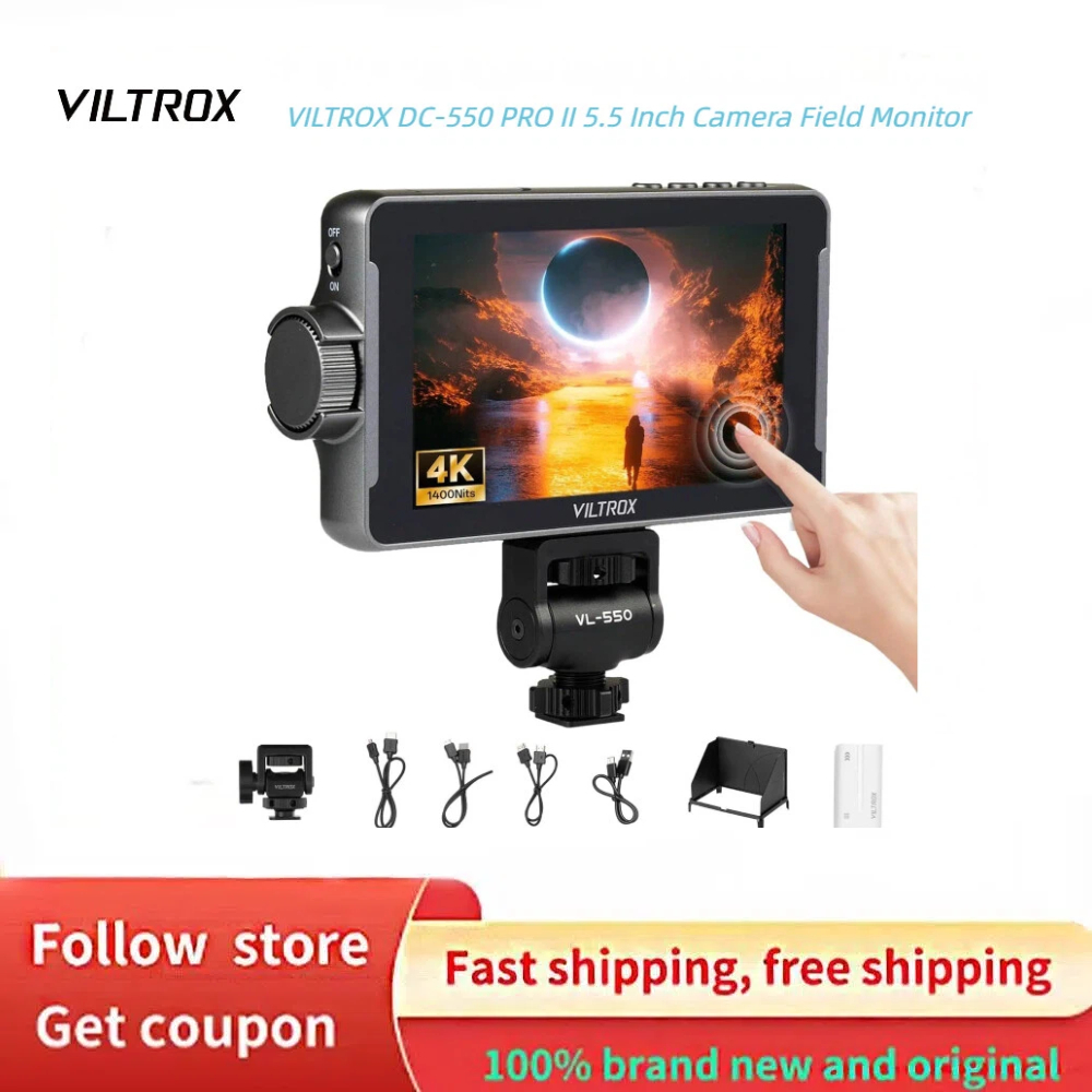 VILTROX DC-550 PRO II กล้อง,5.5 นิ้ว 1400nit F 4K@60 HDMI 2.0 พร้อม Field Monitor,Onion Skin สําหรับ