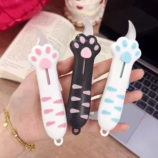 น่ารักมินิน่ารักตีนแมวคมกล่องตัดเครื่องตัดกระดาษหัตถกรรมห่อรีฟิลศิลปะยูทิลิตี้มีดตัดเครื่องมือเครื่องเขียน