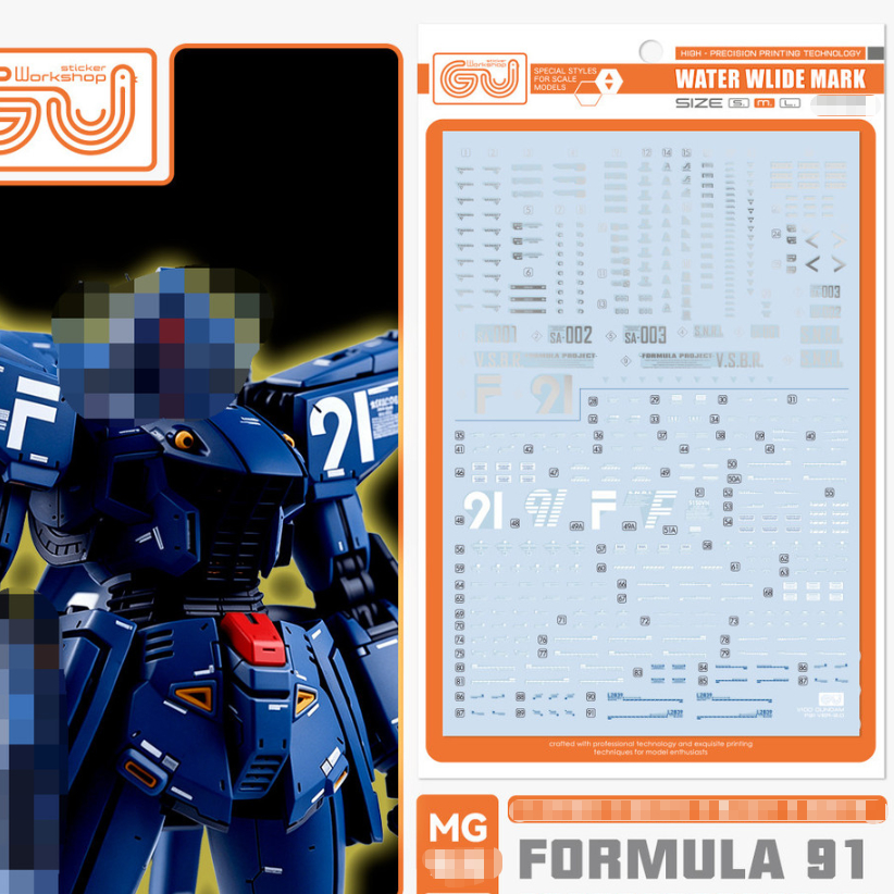 GUGU สติ๊กเกอร์สไลด์น้ํารายละเอียดใช้ได้กับ MG 1/100 Harrison Madin Custom Color F91 รุ่นไม่บรรจุ GU