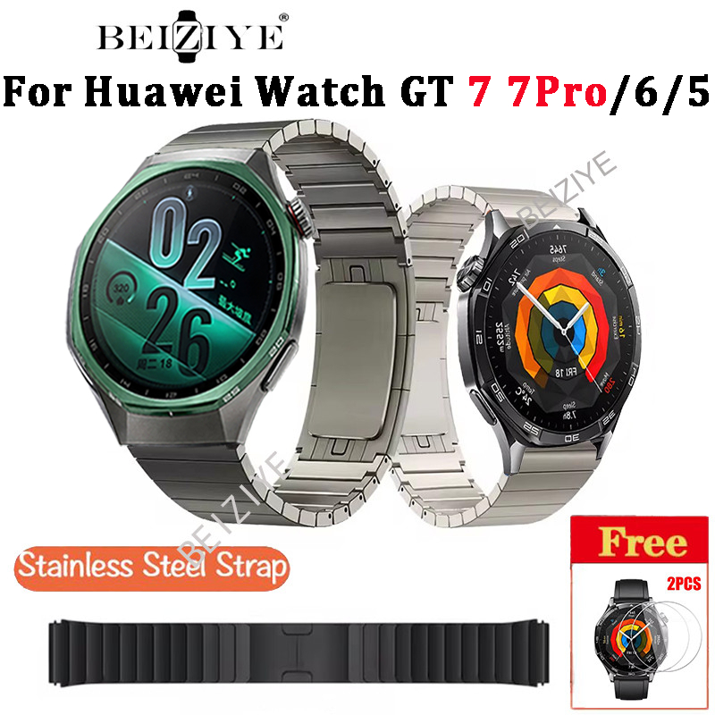 สายไทเทเนียมหรูหราสําหรับนาฬิกา Huawei GT 7 Pro/6 Pro 46 มม.Quick Fit สายสแตนเลสสําหรับนาฬิกา Huawei GT 7/6/5 46 มม.สายนาฬิกา