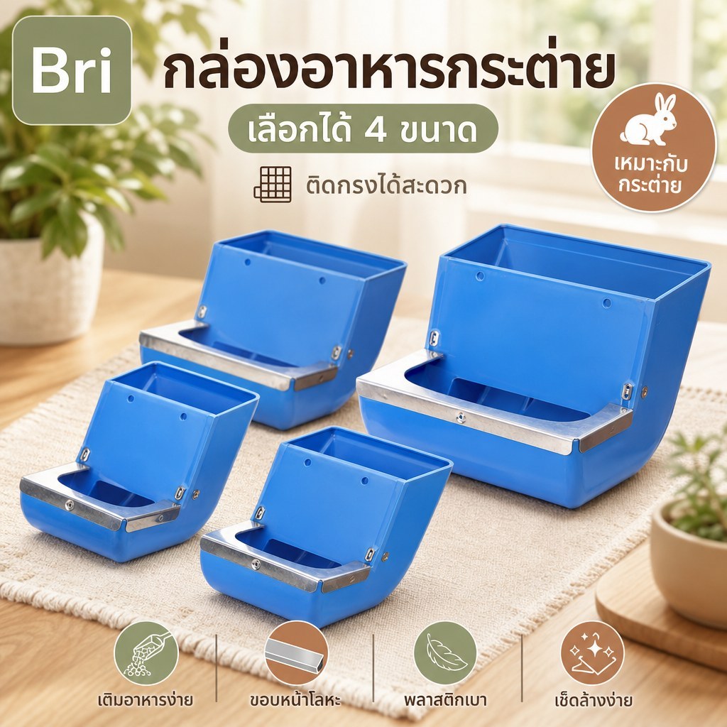 Bri 1PC Rabbit Feed Box Hopper Rabbit Cage Rabbit Anti Piling Feed Trough ywr