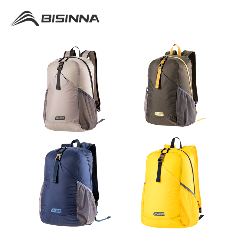 BISINNA 20L Camping Backpack Ultralight Wear-Resistant Hiking Bag พับได้สําหรับกีฬากลางแจ้งท่องเที่ย