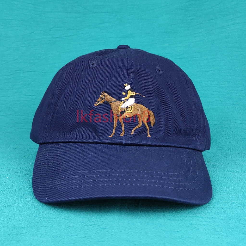 RL PRL สีม่วง Series Ride Horse Navy Blue เบสบอลหมวก Vintage หมวกสายรัดกลับผ้านุ่ม Chino Stocked คลาสสิกสวมใส่