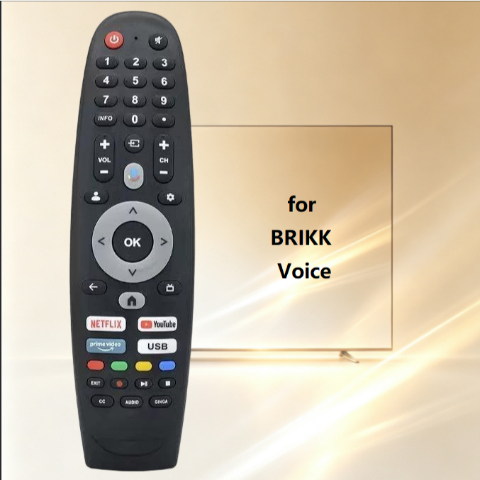 Universal สําหรับ BRIKK เสียงทีวีรีโมทคอนโทรล BLEDS-55UHD4K 32UHD4K 43UHD4K