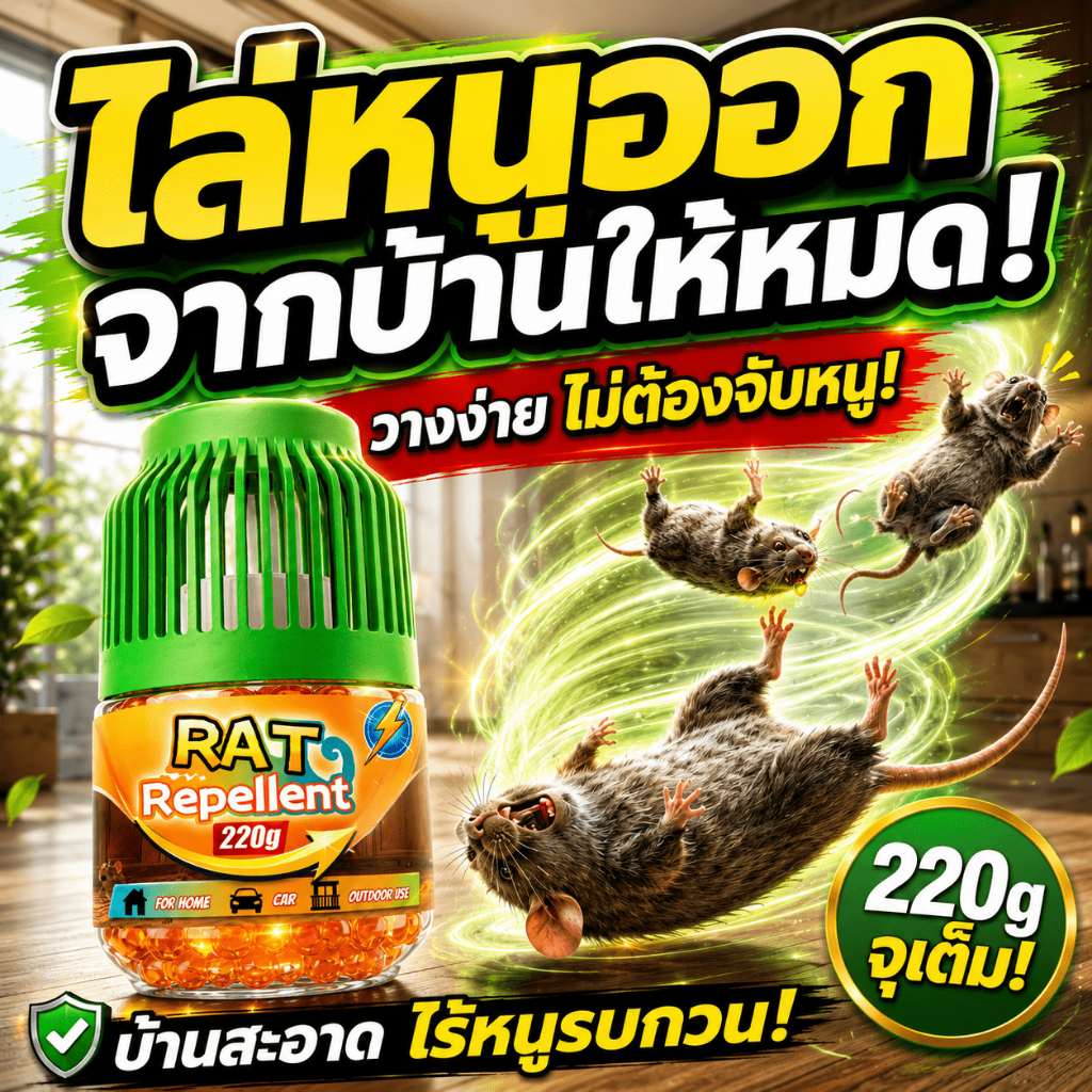 🐁💨เจลไล่หนู 220g ยาไล่หนู กลิ่นจากพืช กระจายเร็ว ใช้ได้นาน สำหรับบ้านและรถยนต์ วางง่าย ไม่ต้องจับหนู