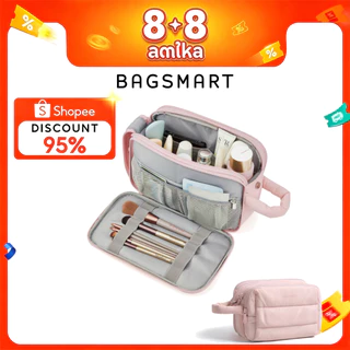 BAGSMART กระเป๋าเครื่องใช้ในห้องน้ำท่องเที่ยว กระเป๋าเก็บแต่งหน้า Puffy กระเป๋าเก็บกันน้ำแบบพกพา