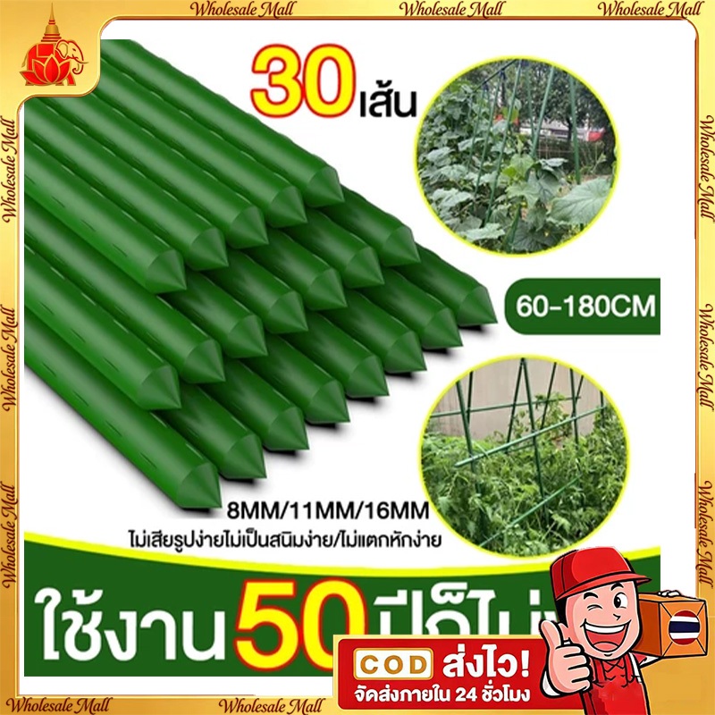 【set 30แท่ง】ไม้ค้ำต้นไม้ยาว 60-180ซม. เสาค้ำต้นไม้ทนทาน ไม่เป็นสนิม ทนทานเหล็ก เคลือบพลาสติก หนา 8-20 มม ไม้ค้ำต้นไม้ยาว กระกางต้นไม้ ไม้ค้ำต้นไม้ ท่อเหล็กPE หลักไม้เลื้อย เสาต้นไม้