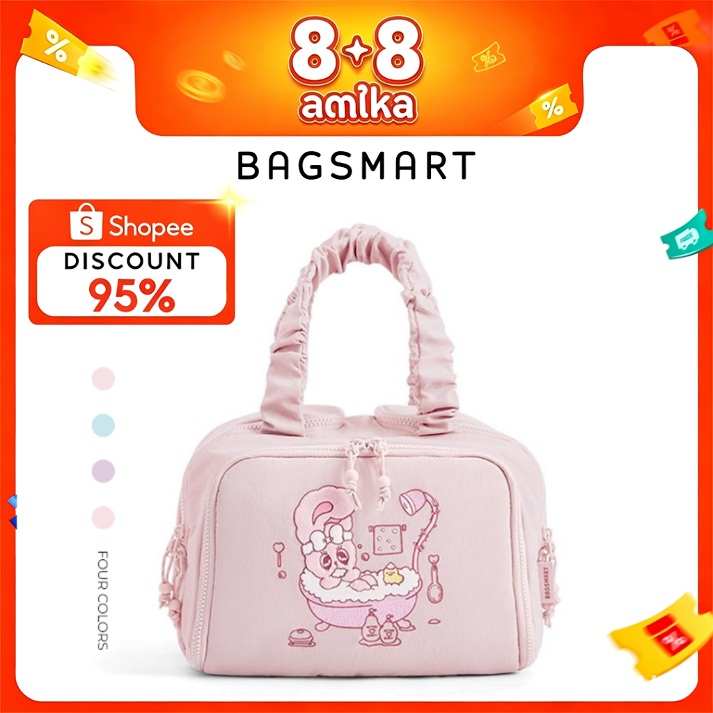 BAGSMART ESTHER BUNNY Toiletry Bag Large Capacity Makeup Cosmetic Bag Lightweight Travel Organizer