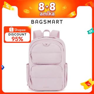 BAGSMART กระเป๋าเป้สะพายหลังผู้หญิงสไตล์วิทยาเขตความจุขนาดใหญ่ กันน้ํา 15.6-inch Backpack Laptop