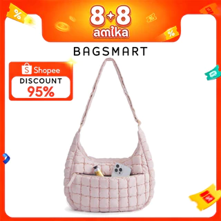 BAGSMART Quilted Puffy Crossbody Bag Lightweight Waterproof Large Hobo Sling Shoulder Handbag for Travel Commute Work