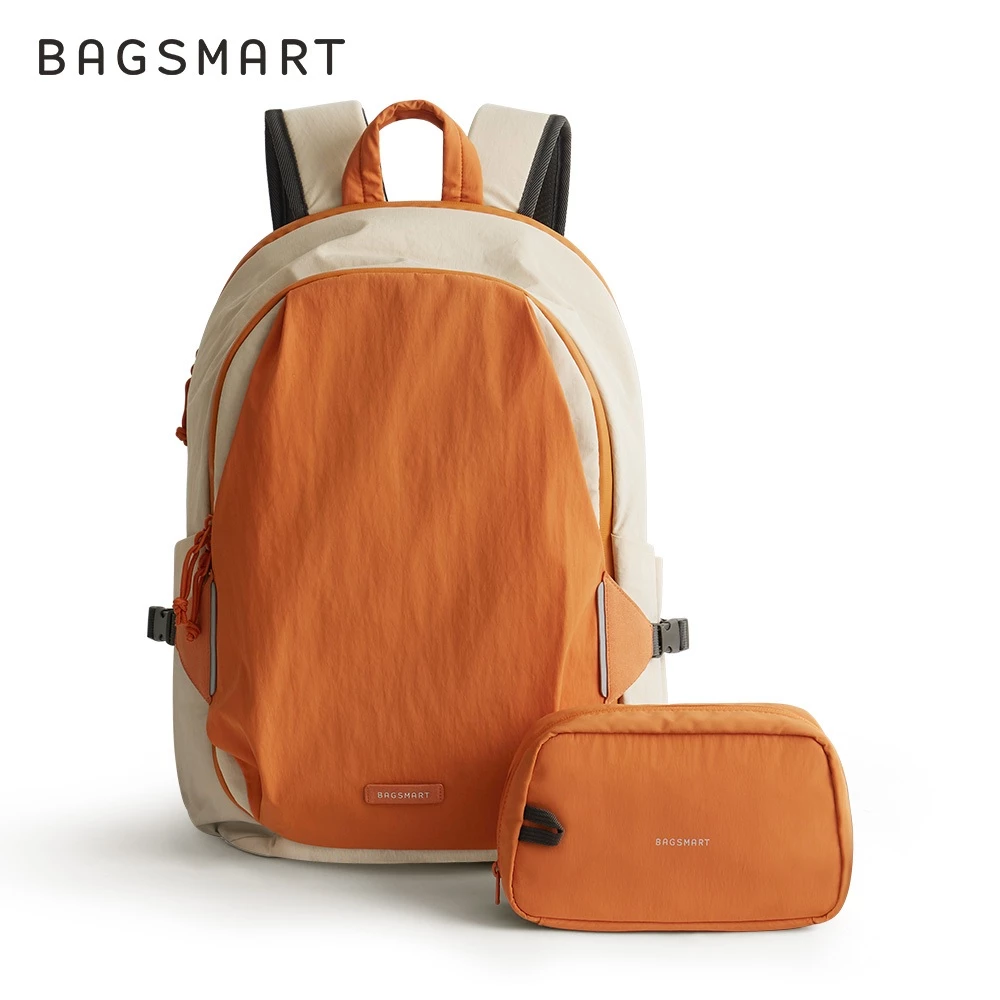 BAGSMART 25L 180 °เปิดกระเป๋าเป้สะพายหลังเดินทาง Clamshell กระเป๋าเป้สะพายหลังคอมพิวเตอร์ 15.6 นิ้ว กระเป๋าเป้สะพายหลังกีฬา