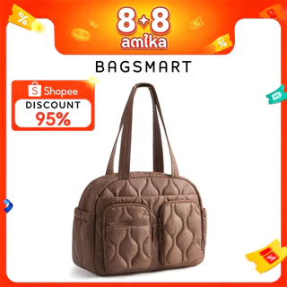 BAGSMART กระเป๋านุ่มนิ่ม Tote Bag กระเป๋าสะพายผู้หญิง กันน้ำ ใส่โน๊ตบุ๊ค 14 นิ้ว ความจุใหญ่ ไปเรียน ทำงาน