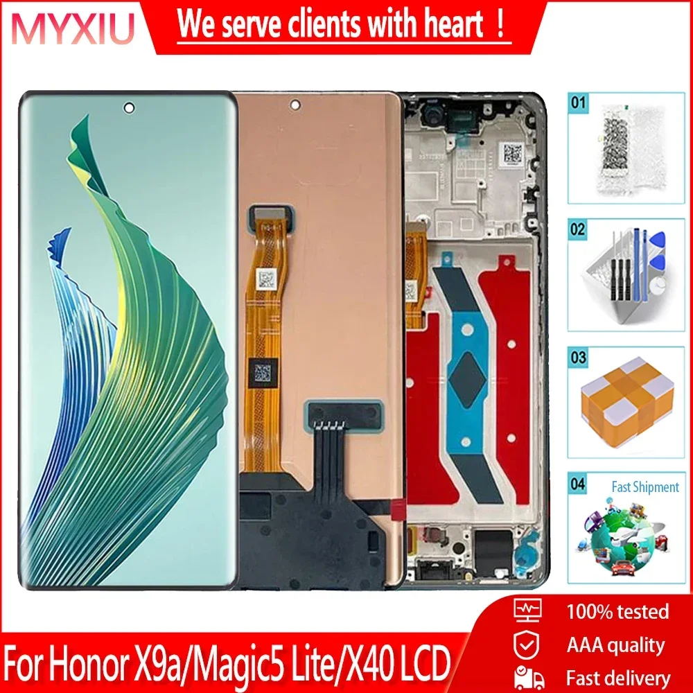AMOLED 6.67 สําหรับ Honor X9a X40 RMO-NX1 RMO-AN00 จอแสดงผล LCD Touch Screen Digitizer สําหรับ Honor