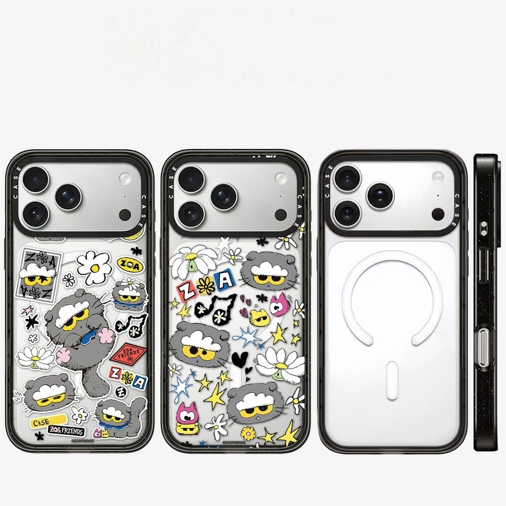 แม่เหล็กอะคริลิคแมวเคสโทรศัพท์สําหรับ ไอโฟน 17 มือโปร สูงสุด 17อากาศ 16 15 14 13 12 กันกระแทกป้องกันปลอก