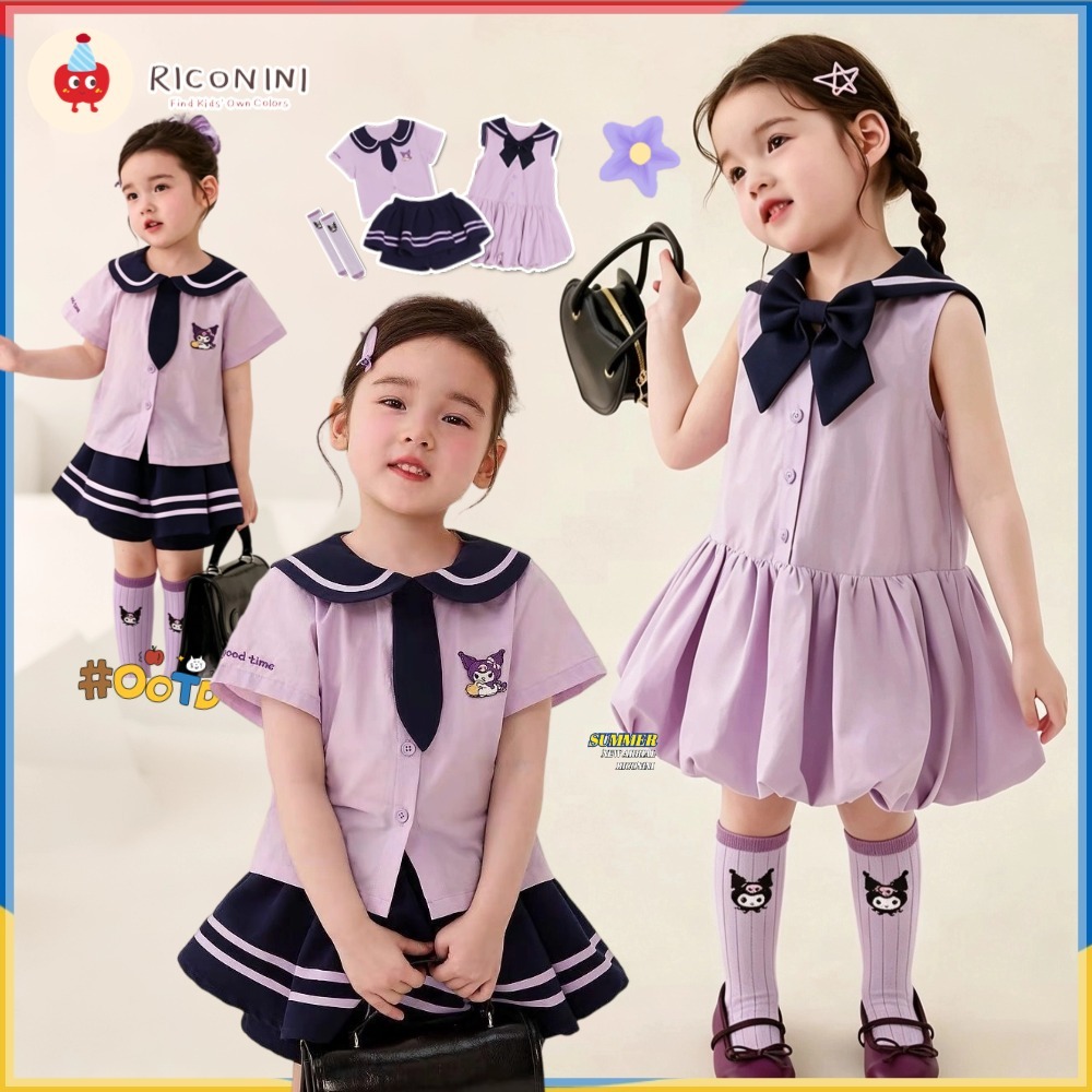 [ฟรีถุงเท้า] ฮาโลวีนสีม่วง คุโรมิ สาวกระโปรงฤดูร้อนรูปแบบใหม่ชุดสาว เตรียมใจ สไตล์สูทพรรคชุดเจ้าหญิง