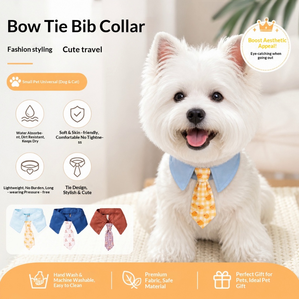 ปลอกคอสุนัข Bow Tie Bandana ผ้าพันคอสําหรับแมวและสุนัขเล็ก, Teddy, Pomeranian, Westie