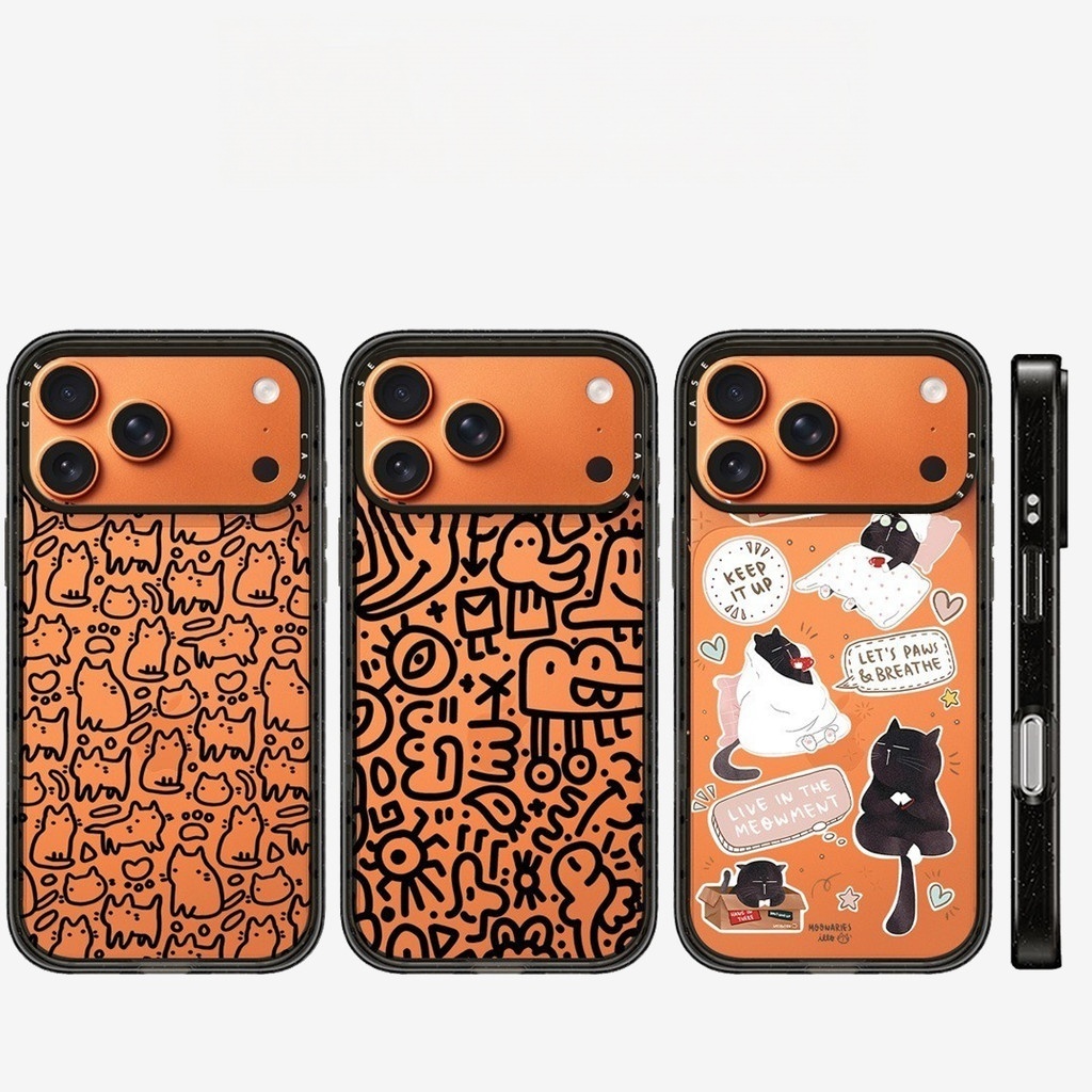 น่ารักสายสีดําแมวอะคริลิคเคสโทรศัพท์สําหรับ ไอโฟน 17 16 มือโปร สูงสุด 17อากาศ 16 15 14 13 12 ปลอกกันกระแทก