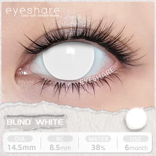 Eyeshare คอนแทคเลนส์ WHITEMESH สีขาว รายปี ลุคปาร์ตี้ฮาโลวีน 14.0มม. ค่าสายตา 0.00 2ชิ้น 1คู่