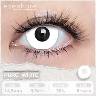Eyeshare คอนแทคเลนส์ WHITEMESH สีขาว รายปี ลุคปาร์ตี้ฮาโลวีน 14.0มม. ค่าสายตา 0.00 2ชิ้น 1คู่