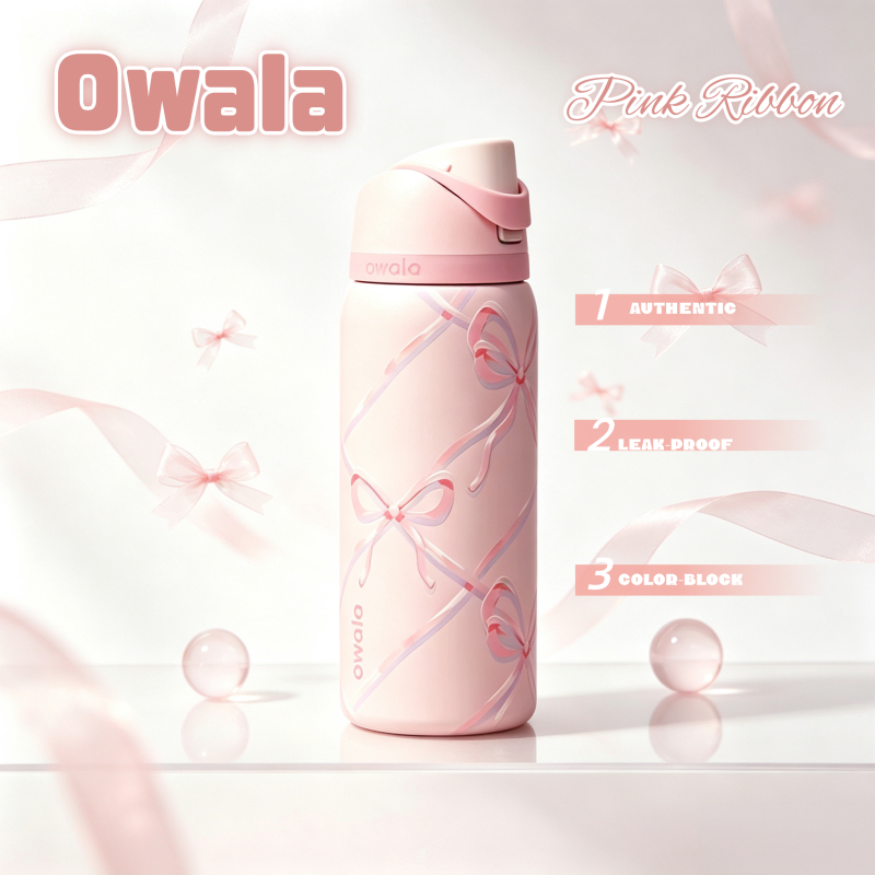 Owala FreeSip 24oz/32oz สแตนเลส Double-Wall ขวดน้ําฉนวน Bpa ฟรี – ฉนวนสูญญากาศสําหรับเล่นกีฬา ยิม เดินป่า กลางแจ้ง