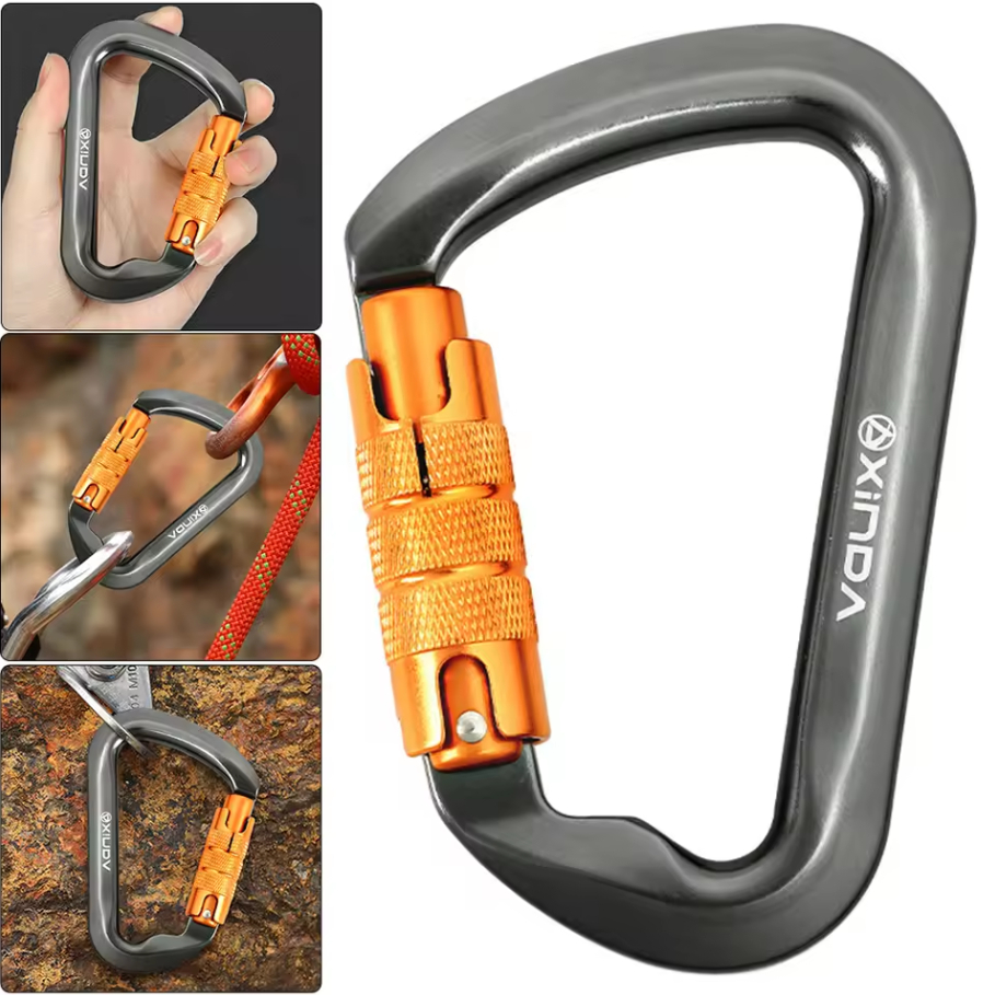 พร้อมสต็อก XINDA 30kN ปีนเขาล็อคอัตโนมัติ Carabiner Heavy Duty Rock Climbing Carabiner Mountain Cari
