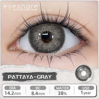 Eyeshare มีค่าสายตา 0.00‑‑6.00 PATTAYA คอนแทคเลนส์สีดํา 14.2มม. ค่า 1คู่