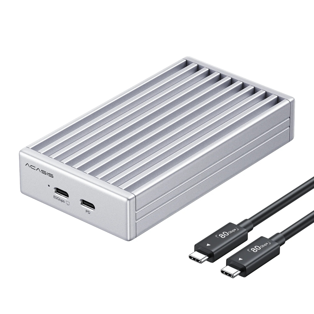 ACASIS 80Gbps M.2 NVMe SSD Enclosure พร้อมพัดลม Cooling ใช้งานร่วมกับ Thunderbolt5/4/3, สําหรับ Mac 