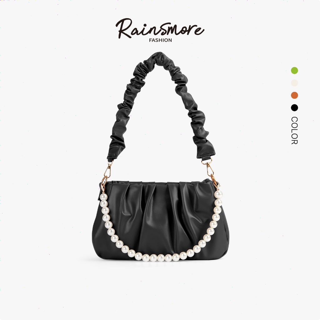RAINSMORE กระเป๋าใต้วงแขนสตรี - ดีไซน์รอยจีบ วัสดุเนียนนุ่ม พกพาสะดวก เนี้ยบทุกโอกาส