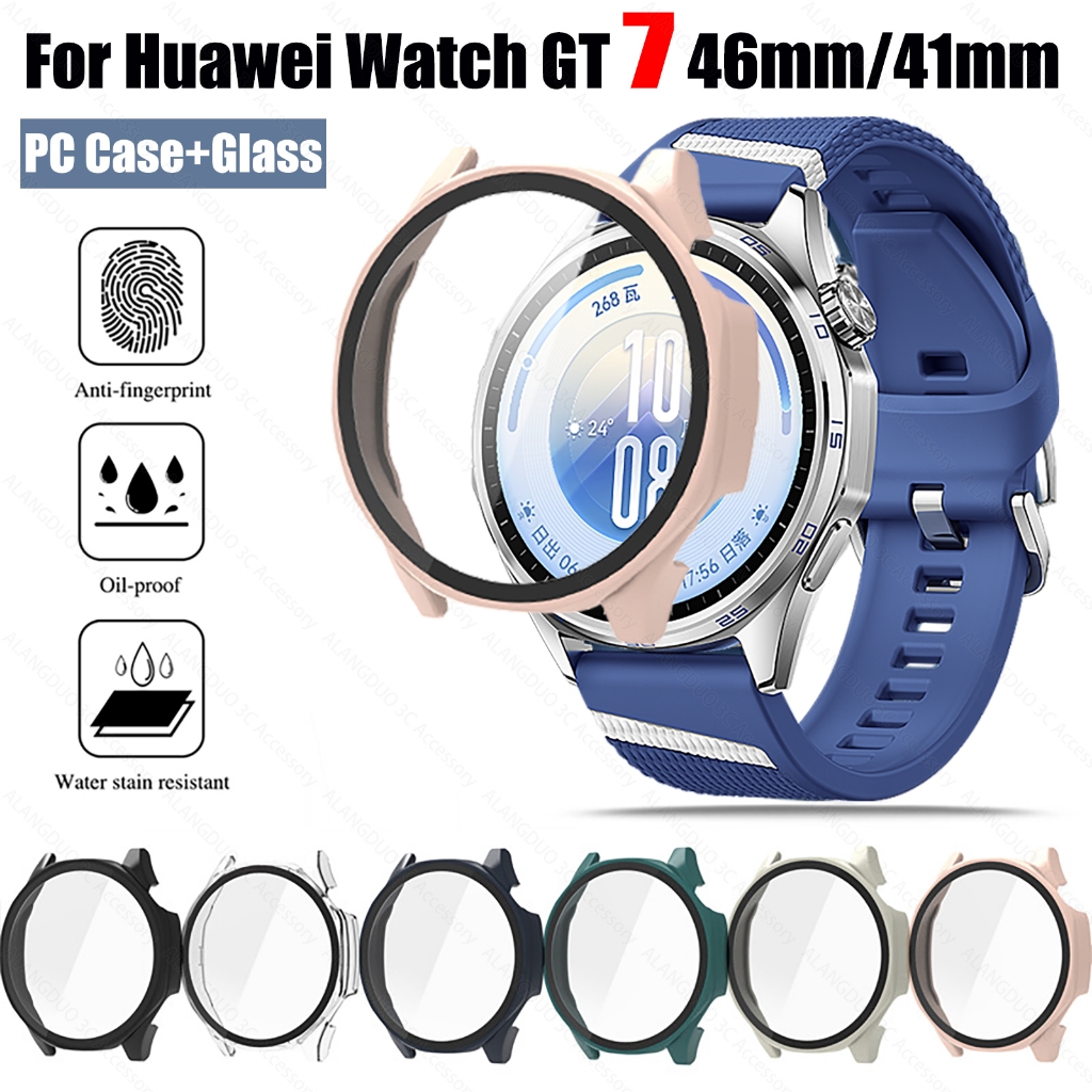 สําหรับ Huawei Watch GT 7 6 5 Pro 46 มม. PC Full Cover + กระจกนิรภัย gt7 gt7Pro 41 มม.42 มม.ปลอกแข็งอุปกรณ์เสริมนาฬิกาอัจฉริยะ