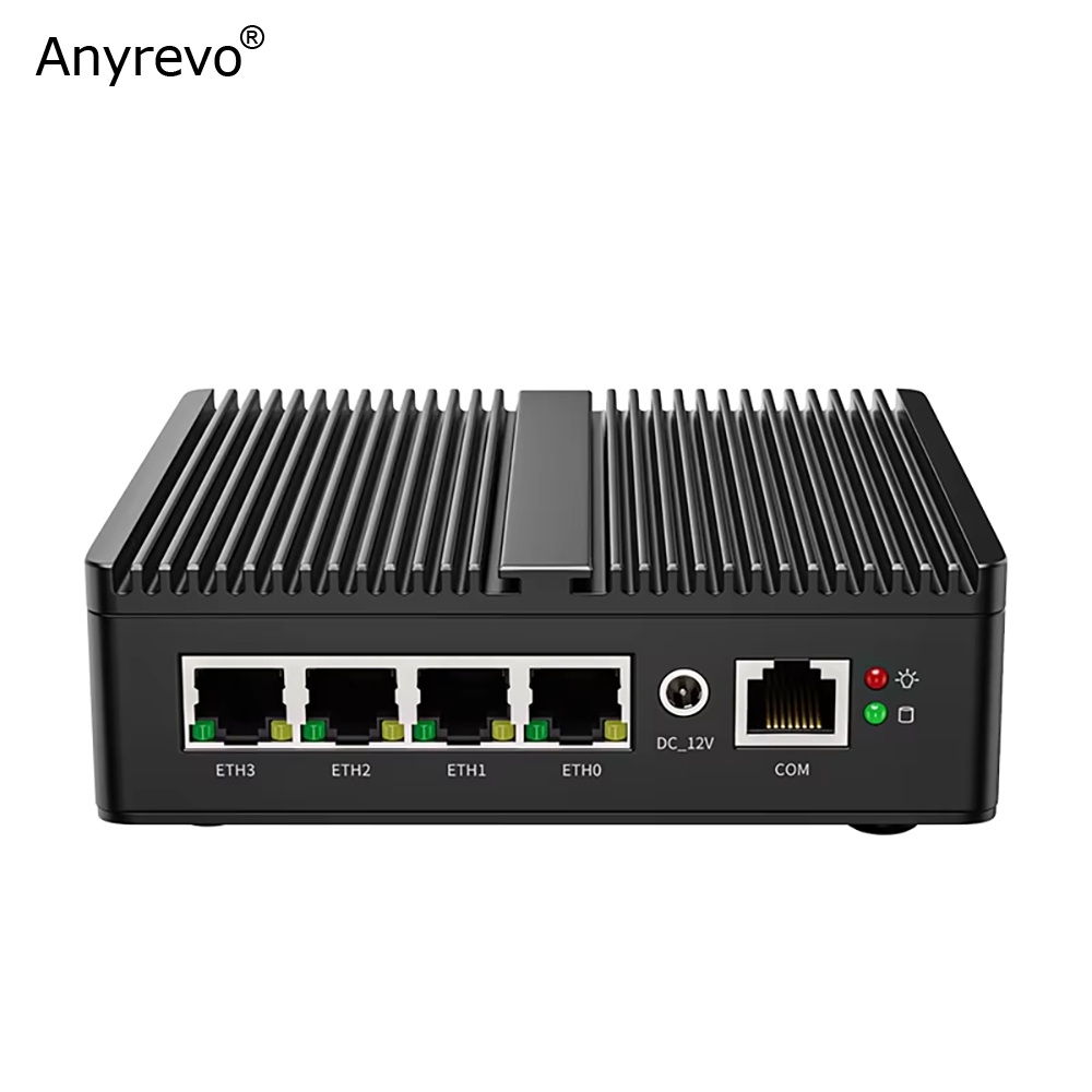 Fanless Quad Core Soft Router Intel J5040 N100 N5105 Mini PC 4 x Intel i226 2.5G NICs 2 DDR4 COM HDM