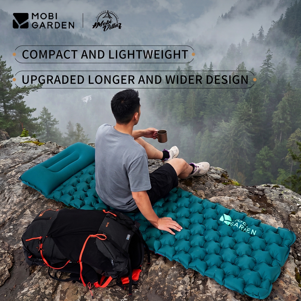 MOBI GARDEN Camping Air ที่นอนเบาะรองนอนเบาะลมเตียงเป่าลมพร้อมหมอนเดินป่าเบา