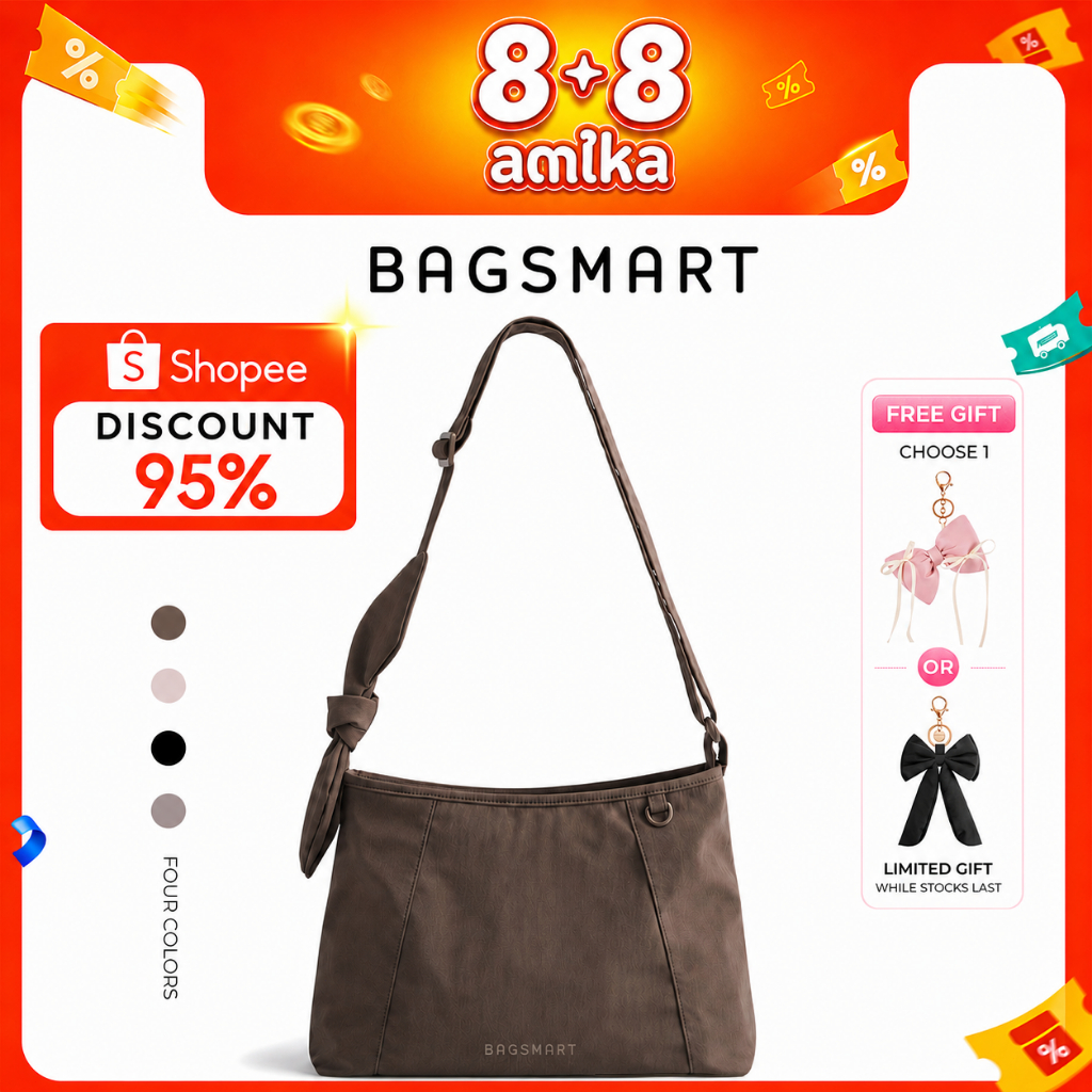 BAGSMART กระเป๋าสะพายข้างผู้หญิง Crossbody Bag สายปรับได้ น้