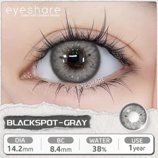 Eyeshare รุ่น BLACKSPOT มีค่าสายตา 0.00‑‑6.00 คอนแทคเลนส์สี โทนสีกลมกลืนธรรมชาติ รายปี Dia14.2 สี สีเทา 1คู่