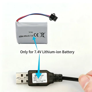 7.4V 3.7V Charger SM-2P SM-4P Reverse Li-ion แบตเตอรี่ไฟฟ้า RC รถเฮลิคอปเตอร์เรือสายชาร์จ USB 45 ซม.