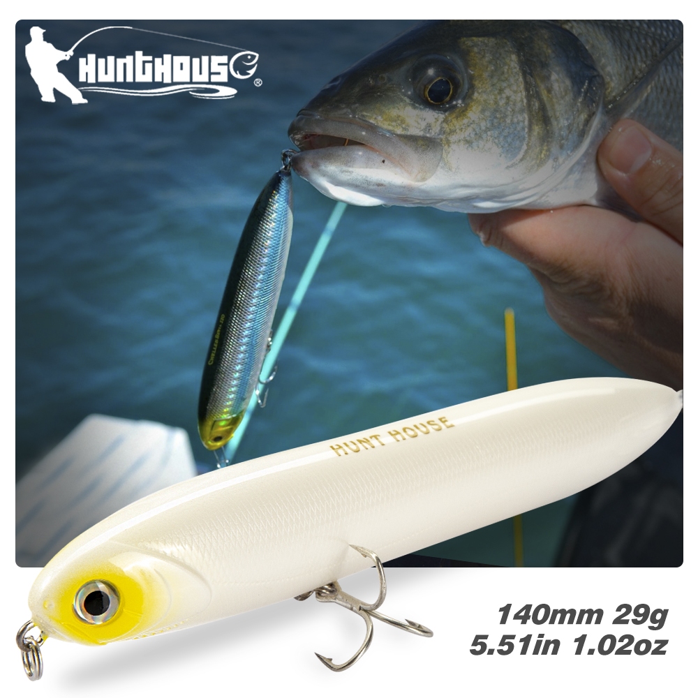 Hunthouse Chatterbeast Stick ดินสอ Lure 140 มม./29g ลอยน้ํา Top Water Swimbait สําหรับ Bass Pike WTD พื้นผิวน้ําเค็มหล่อยาว