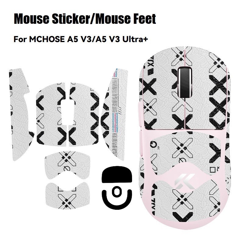 สติ๊กเกอร์เมาส์กันลื่นสําหรับ MCHOSE A5 V3‌/A5 V3 Ultra+ Grip Tape Mouse Feet Skate สําหรับ A5V3‌ A5