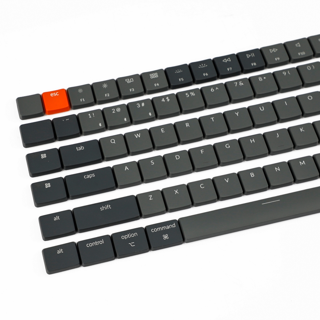 YMDK Backlit Low Profile สีเทาสีส้ม ABS Keycaps เข้ากันได้กับ Keychron K1 K3 Low Profile คีย์บอร์ดเค