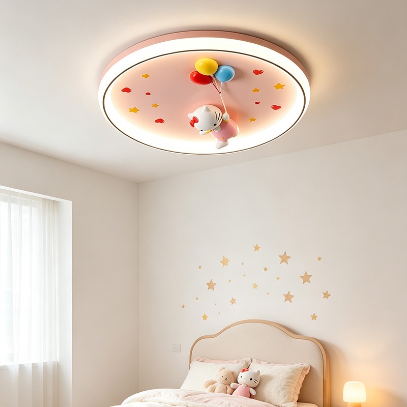 OneFire_Lighting นอร์ดิก โคมไฟเพดาน ห้องนอน ไฟ Led เพดาน ห้องนั่งเล่น สไตล์ครีม โคมไฟติดเพดาน ห้องนอนเด็ก โคมไฟน่ารัก