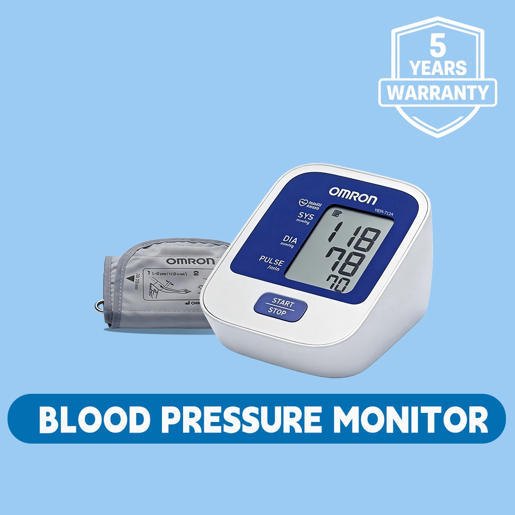 พรีเฟอร์✨OMRON HEM-7124 BP เครื่องวัดความดันโลหิต|รับประกัน 5 ปี|ของขวัญ แบตเตอรี่ 4 ก้อน