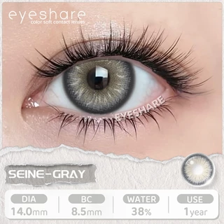 Eyeshare SEINE คอนแทคเลนส์สี ให้ดวงตามีมิติ รายปี Dia14.0 ค่าสายตา 0.00 สีเทาดำ 1คู่