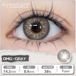 Eyeshare รุ่น มีค่าสายตา 0.00‑‑6.00 OMG มีค่าสายตา ลุคดวงตาสดใสธรรมชาติ รายปี Dia14.0 สี Brown 2ชิ้น 1คู่