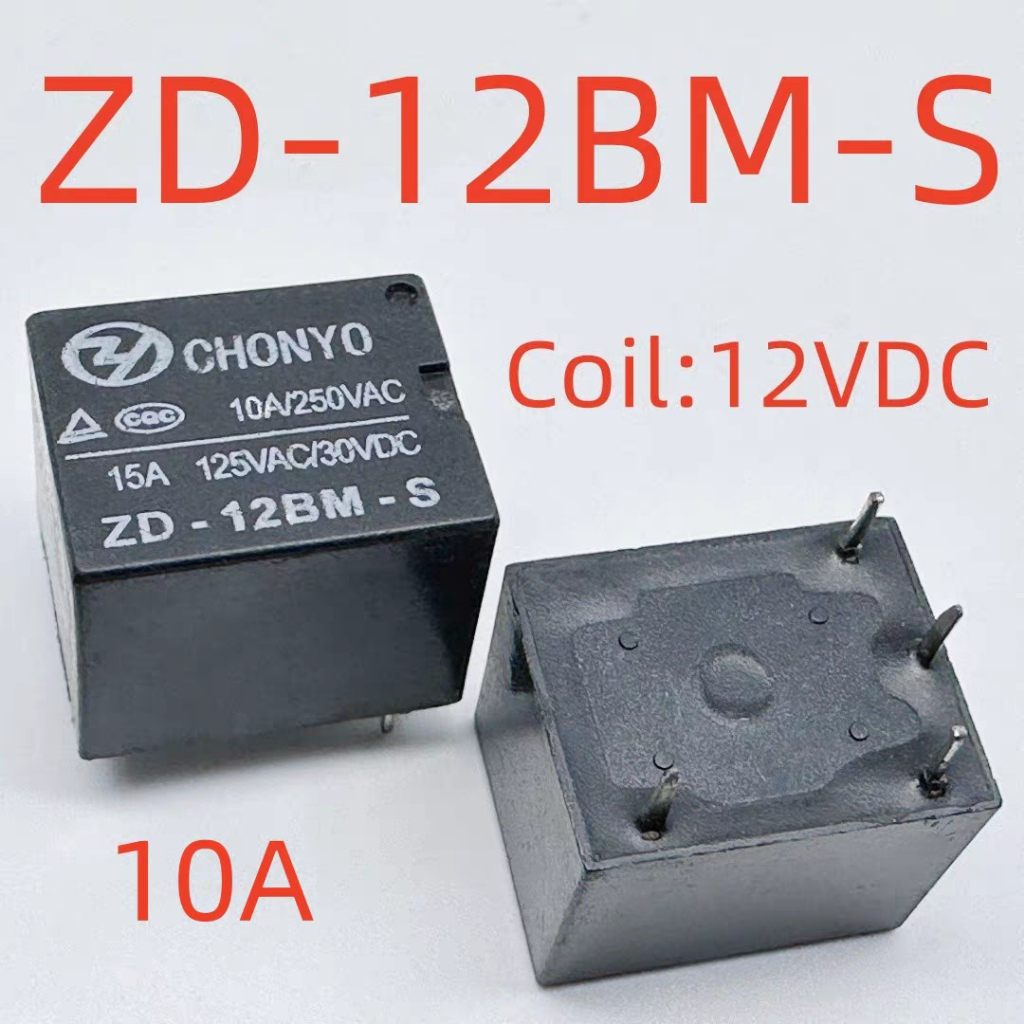 รีเลย์ ZD-12BM-S 12V 4 Pins 10A