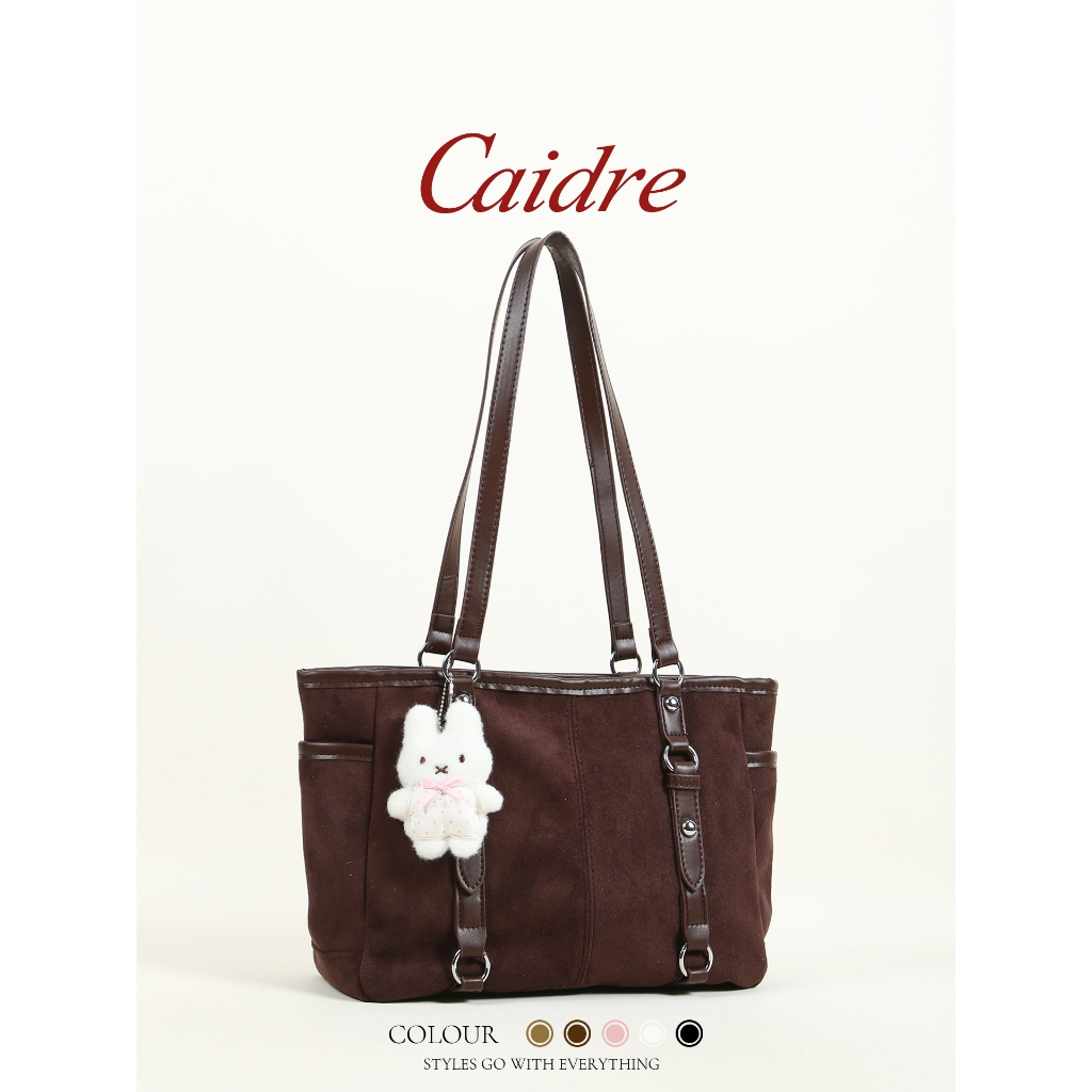 Caidre Retro Matte Simple Tote Bag กระเป๋าสะพายพร็อพแบบพกพา