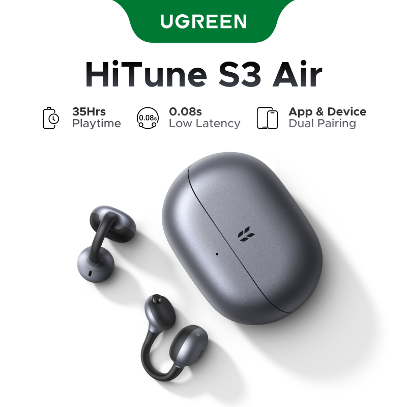 UGREEN S3 Air ลดเสียงรบกวนด้วย AI รองรับการเชื่อมต่อAPP Noise Reduction Open-Ear 34H เวลาเล่น Blueto