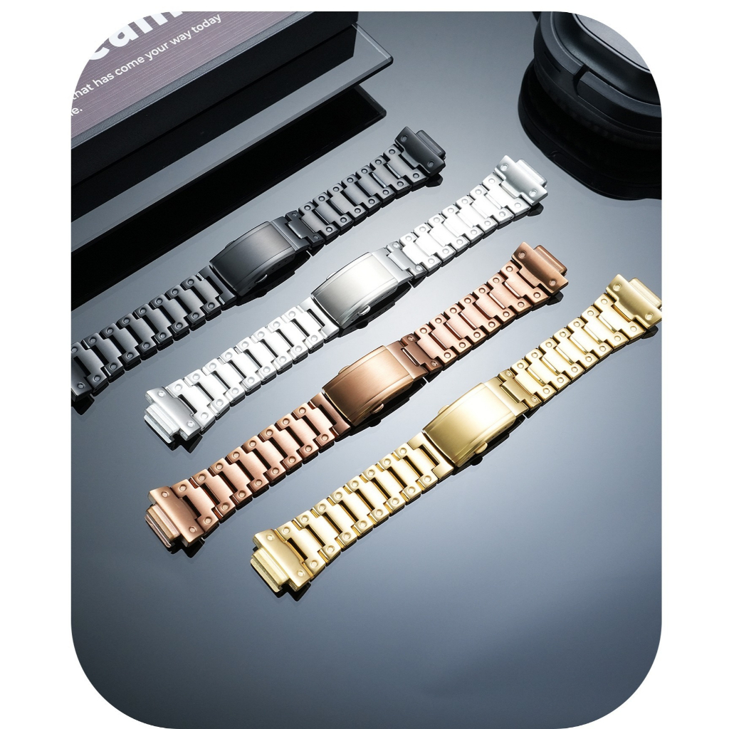 เหมาะสําหรับ Casio โลหะแปดเหลี่ยม GM-2100/GBM-2100 ดัดแปลงสายรัดเคสโลหะ