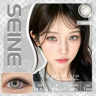 Eyeshare SEINE คอนแทคเลนส์สี ให้ดวงตามีมิติ รายปี Dia14.0 ค่าสายตา 0.00 สีเทาดำ 1คู่