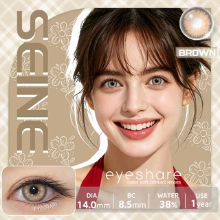 Eyeshare SEINE คอนแทคเลนส์สี ให้ดวงตามีมิติ รายปี Dia14.0 ค่าสายตา 0.00 สีเทาดำ 1คู่